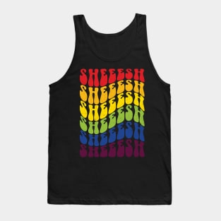 Sheeesh rainbow Tank Top